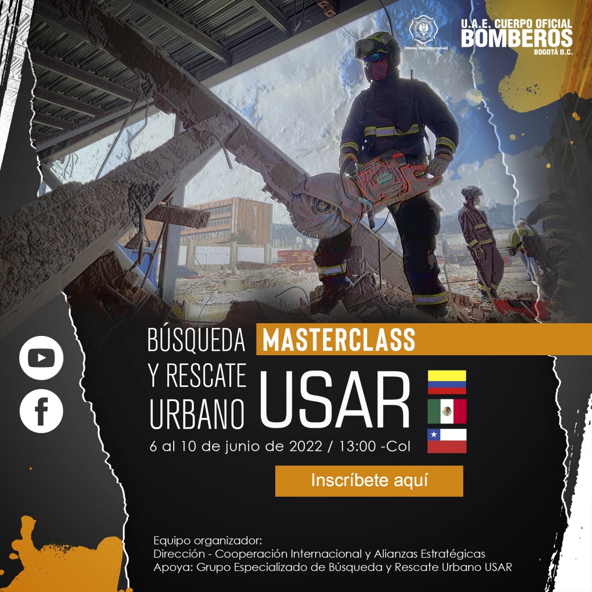 inscripciones al MasterClass - Búsqueda y Rescate Urbano - USAR