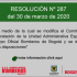 RESOLUCIÓN Nº 287  DEL 30 DE MARZO DE 2020