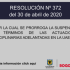 RESOLUCIÓN Nº 372 DEL 30 DE ABRIL DE 2020