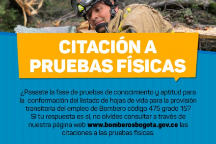 Citación a pruebas físicas