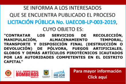 LICITACIÓN PÚBLICA No. UAECOB-LP-003-2019