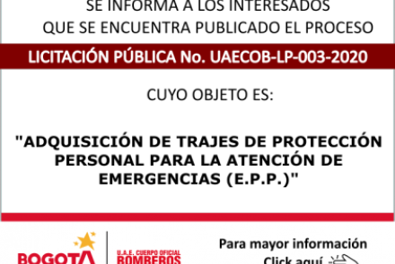 LICITACIÓN PÚBLICA No. UAECOB-LP-003-2020