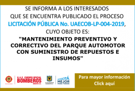 LICITACIÓN PÚBLICA No. UAECOB-LP-004-2019